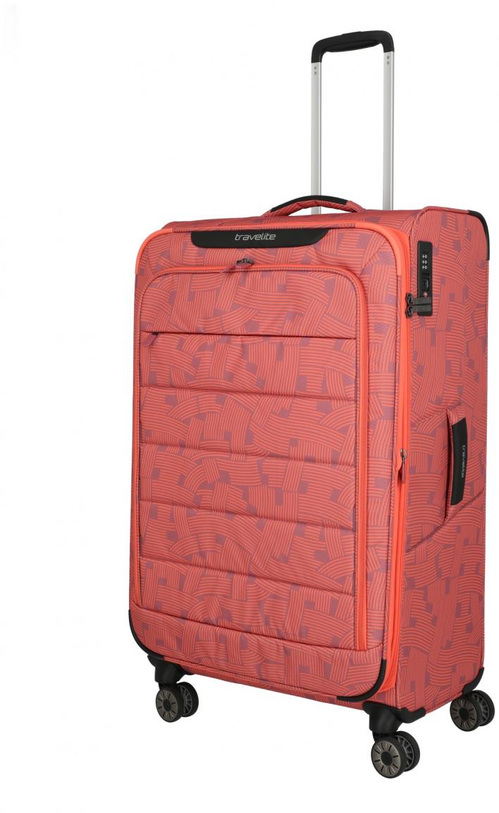 knalliger Urlaubskoffer Travelite Skaii 4w Trolley L 77cm Peach