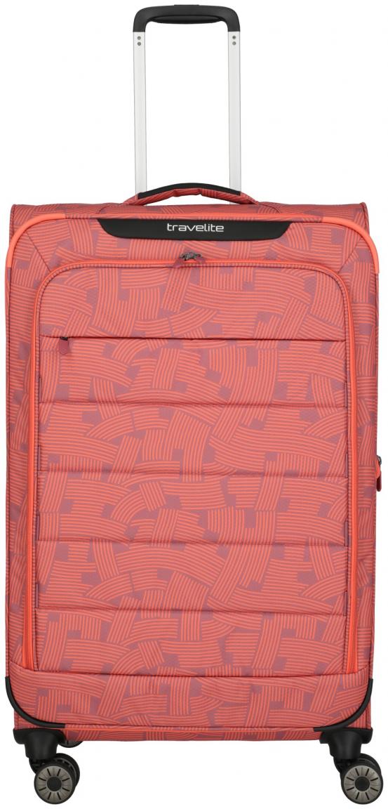 knalliger Urlaubskoffer Travelite Skaii 4w Trolley L 77cm Peach