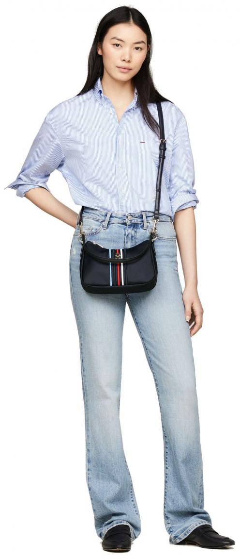 kompakte Schultertasche Tommy Hilfiger dunkelblau Nylon Poppy 