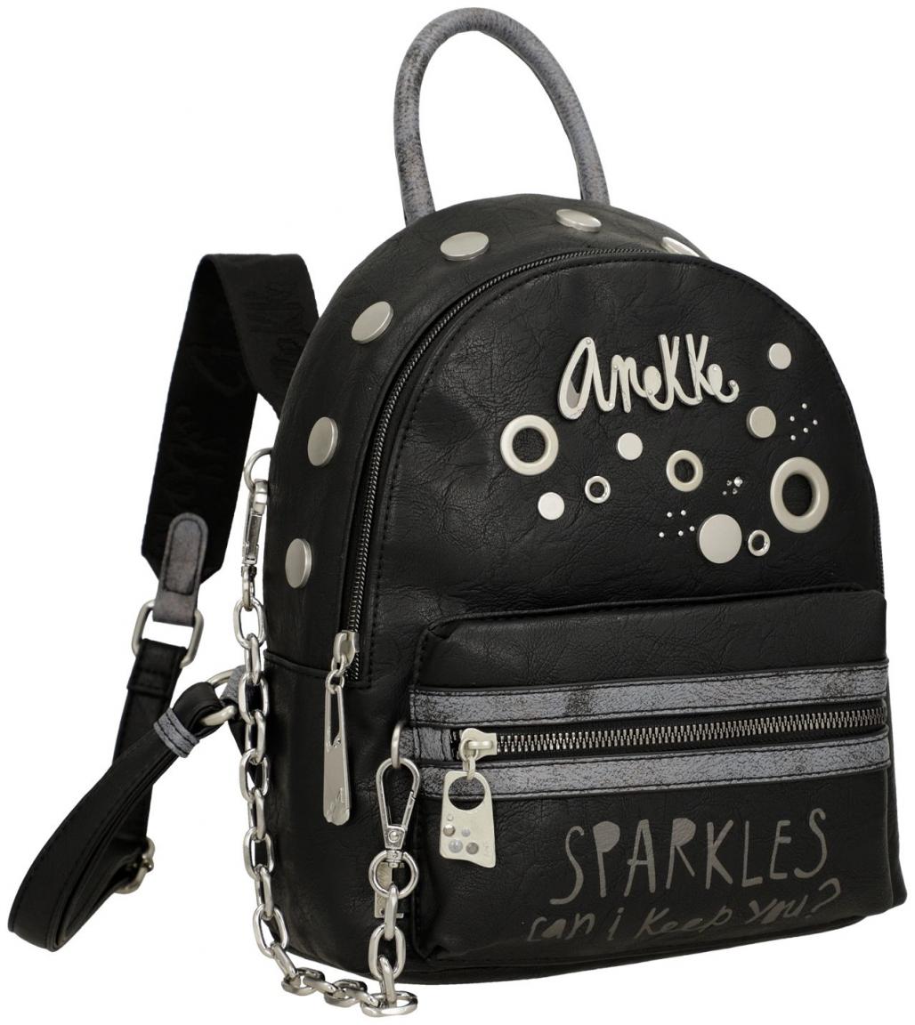 rockiger Backpack Anekke Core Crust schwarz Nieten Kette