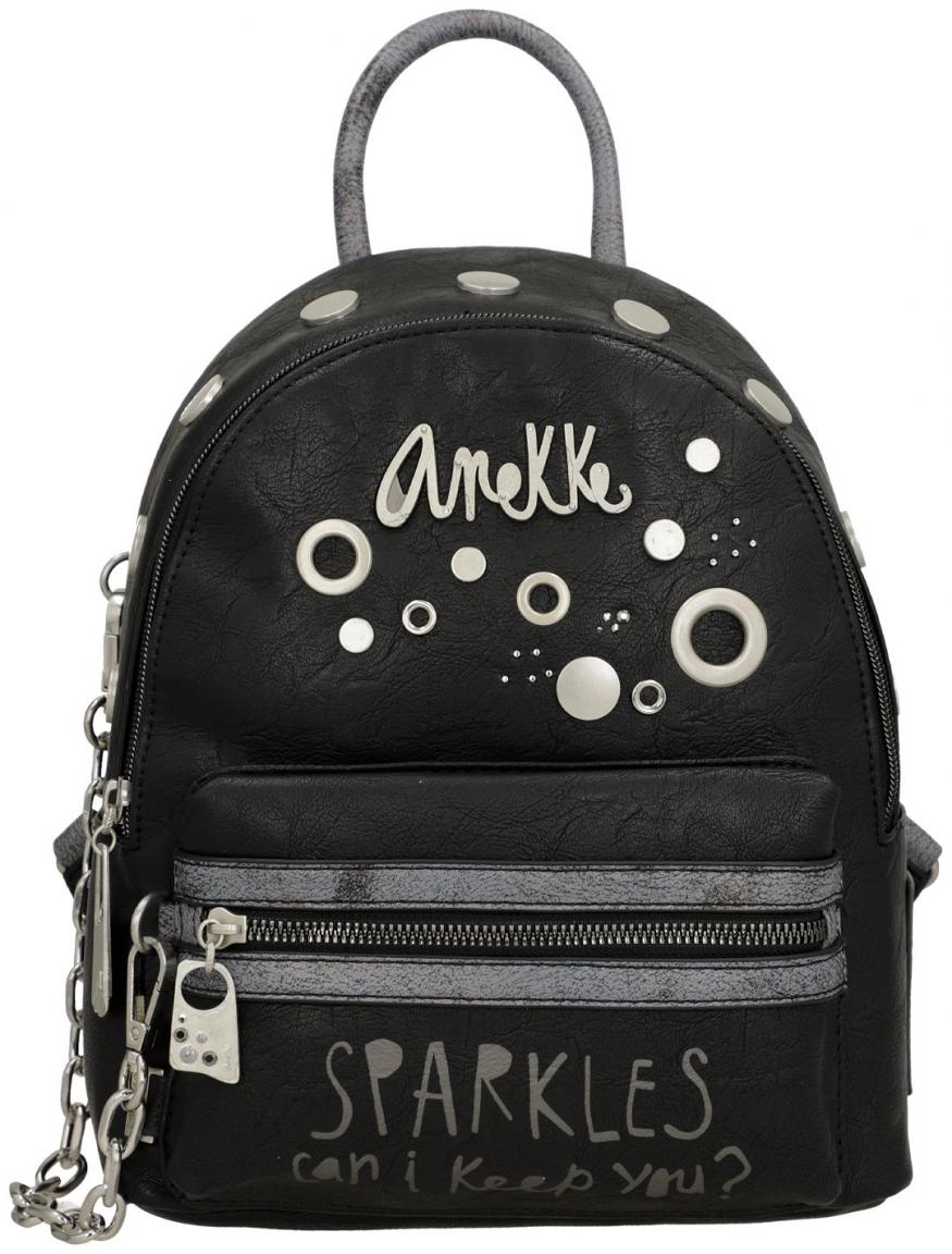 rockiger Backpack Anekke Core Crust schwarz Nieten Kette