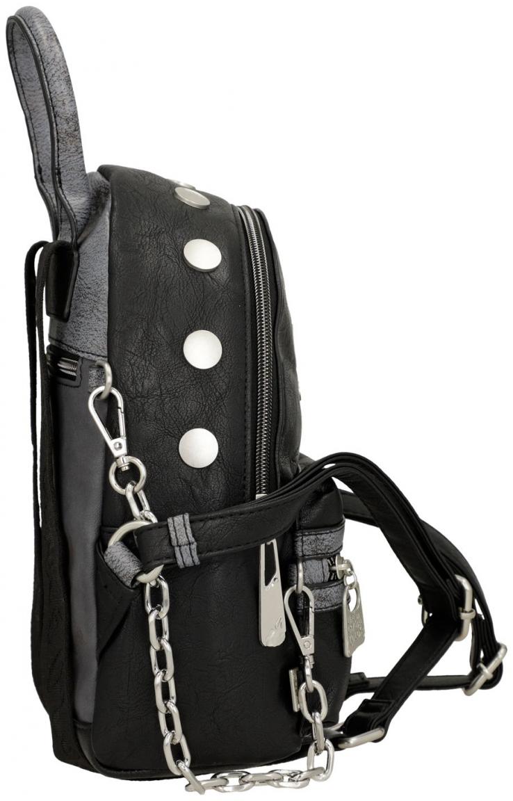 rockiger Backpack Anekke Core Crust schwarz Nieten Kette