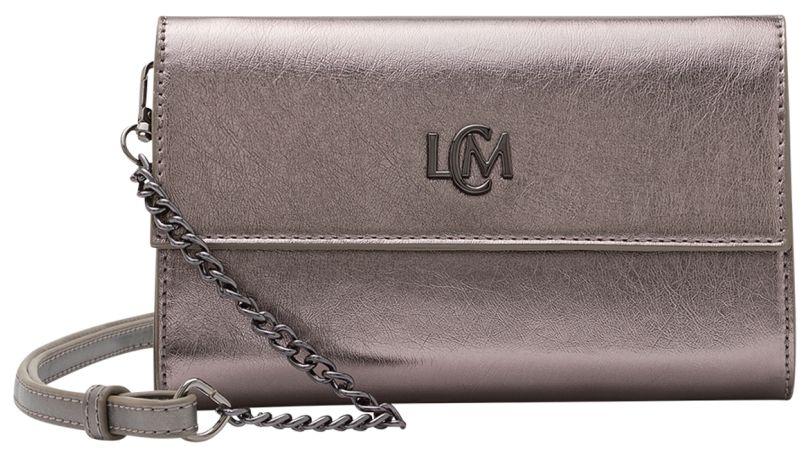 schimmernde Clutch L.Credi Munich dunkelgrau metallic Oliviana