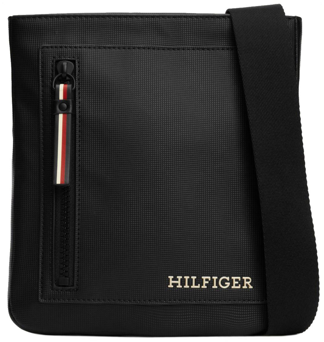 schmale Tommy Hilfiger Männertasche Mini Pique schwarz