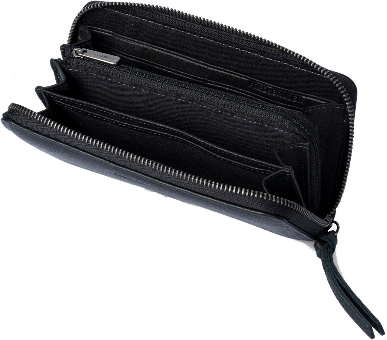 schwarze Geldtasche Zip Around Wallet FREDsBRUDER Dear Black