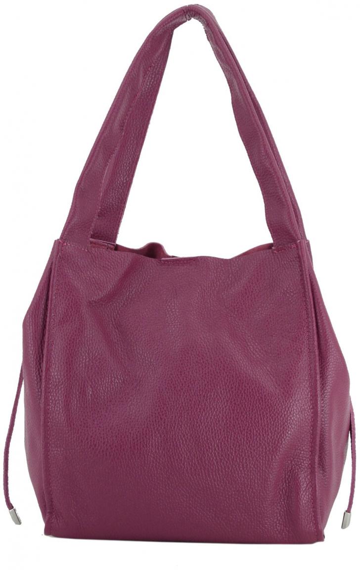 violette Henkeltasche genarbtes Leder Trendfarbe Lila Caleidos