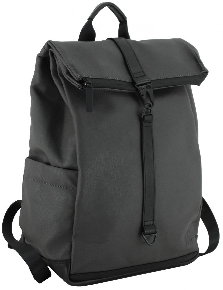 wasserabweisender Rucksack Roll Top dunkelgrau Harbour 2nd Mailand Dolphin Grey