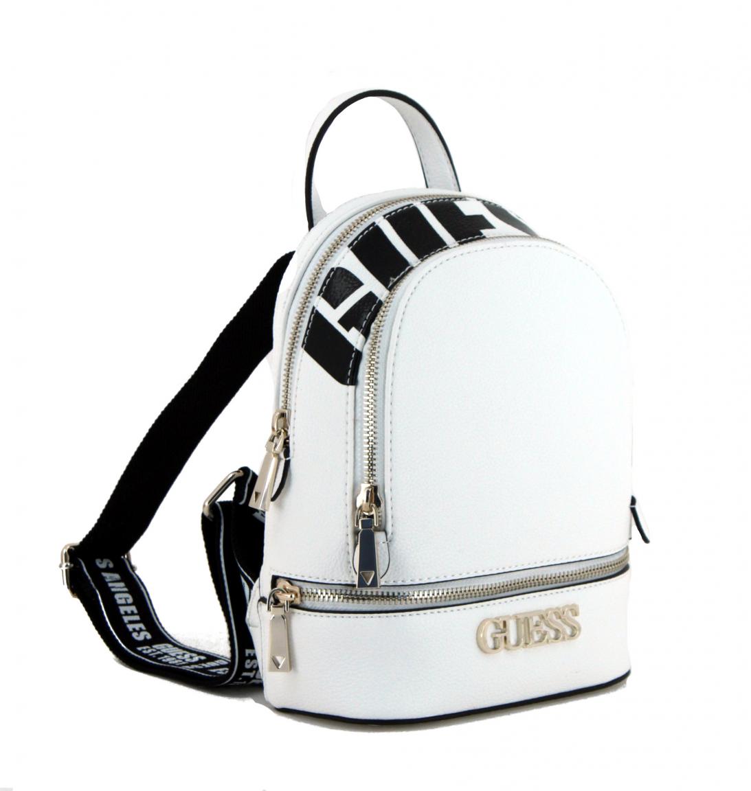 weißer Rucksack Guess Skye Backpack White Schriftzug Bags & more