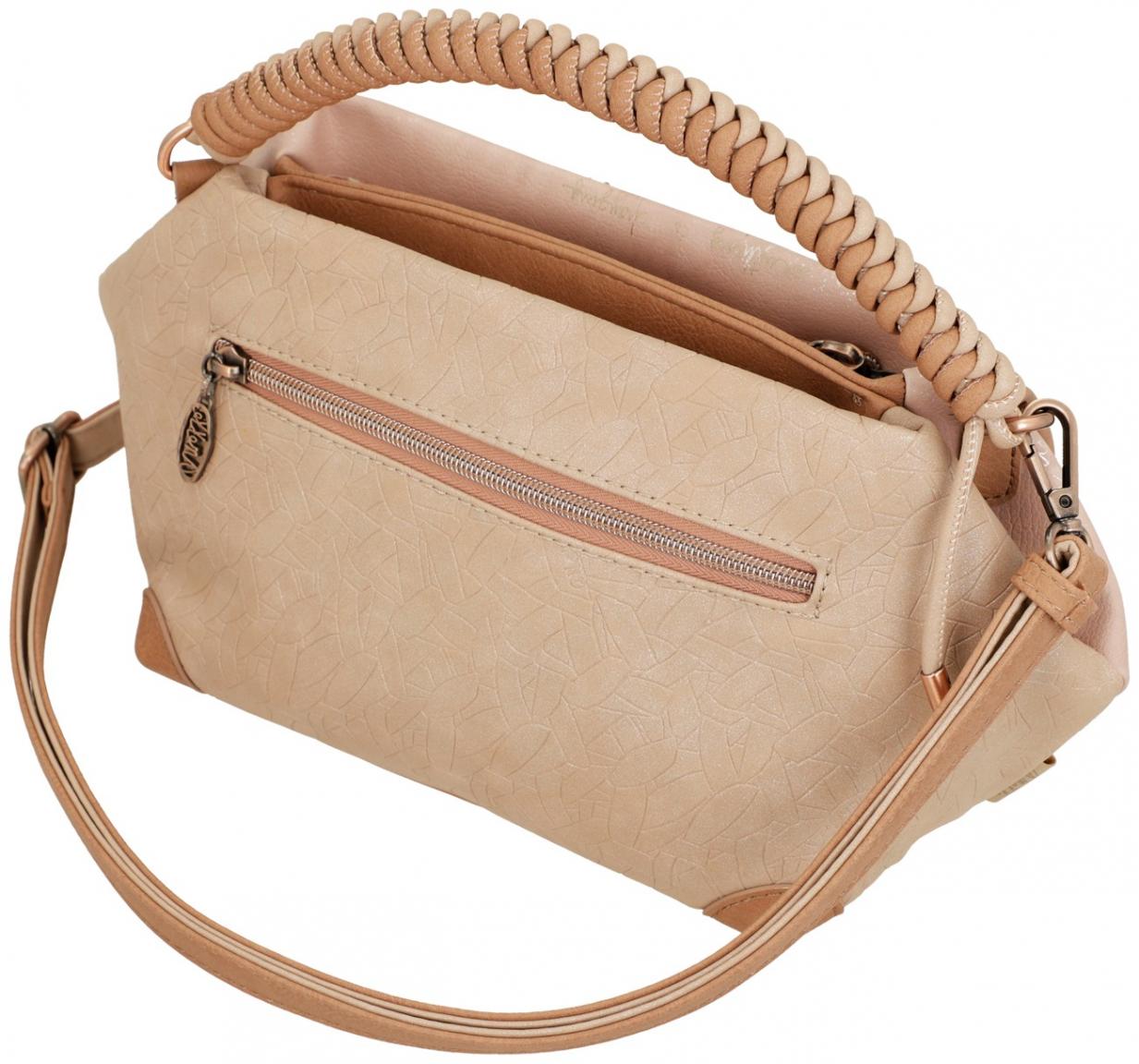 zweigeteilte Kurzgrifftasche Anekke Memories beige bestickt Glitzer