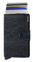 Miniwallet Knitteroptik Crunch Blue schwarz blau Ausleseschutz Secrid