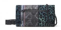 Patchworktasche Desigual Pasadena Venecia bestickt Strass schwarz grau Leo