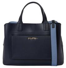 Tommy Hilfiger Kurzgrifftasche Iconic Satchel Interlockemblem Black