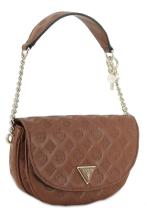 halbrunde Überschlagtasche Logoprägun Guess La Femme Cognac