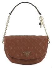 halbrunde Überschlagtasche Logoprägun Guess La Femme Cognac