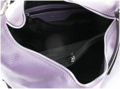 Echtleder Schultertasche genarbt Caleidos Lavender lila