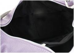 Echtleder Schultertasche genarbt Caleidos Lavender lila