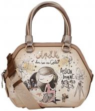 Henkeltasche Anekke Hollywood Druck Beige Bunt  Metallic