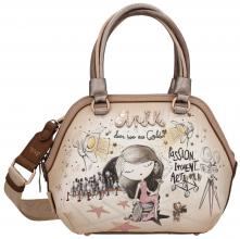 Henkeltasche Anekke Hollywood Druck Beige Bunt  Metallic