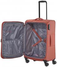 erweiterbarer Rollenkoffer Travelite Croatia Koralle 4w Trolley M 67cm