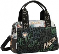 zweigeteilte Bowlingbag recycled Anekke Nature Woods Logoprint schwarz grün