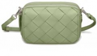 Emily Weave Matcha Les Visionnaires Crossbody Bag olivgrün Flechtdesign