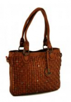 Harbour2nd Shoppertasche Webmuster Ysabel Leder Cognac