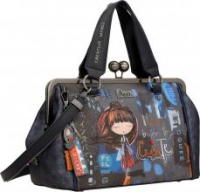 Kisslocktasche Anekke Contemporary Japan blau bunt bestickt Kunst