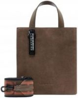 dunkelbraune Handtasche Veloursleder Liebeskind Paper Bag Tote S Choco Nips