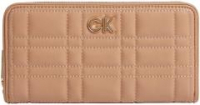 edles Damen Portmonee Calvin Klein Re-Lock Quilt Safari Canvas Beige Steppdesign