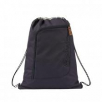 dunkelgraue Gymbag Satch Nordic Grey Lederzipper