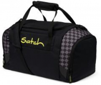 Satch Sporttasche schwarz grau Karomuster Duffle Dark Skate