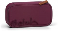 dunkelviolette Schlamperbox Satch Nordic Berry mit Lederdetails