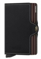 Twinwallet Metalletui Kartenbörse dunkelbraun Saffiano Brown Secrid