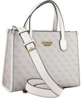 Guess Silvana Handtasche Dove Logo beige Alloverprint