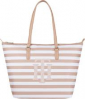 Mediterran Beige Weiß Tragetasche Tommy Hilfiger Poppy Tote gestreift