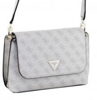 Guess Crossbodytasche mit Überschlag Logoprint hellbeige taupe Meridian Dove 