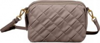 Crossbody Bag Les Visionnaires Emily Weave Taupe Brown Steppnähte