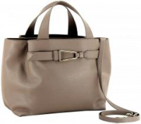 Coccinelle Kurzgrifftasche Malory Warm Taupe Echtleder Italien 