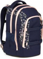 Mädchenschultasche Satch Pack Bloomy Breeze dunkelblau rosa Swap your Style