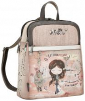 zweigeteilter Damenrucksack Hippie Anekke Peace & Love Pink Pastell