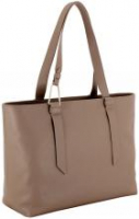 Coccinelle Malory Shopper Taupe Leder beige genarbt